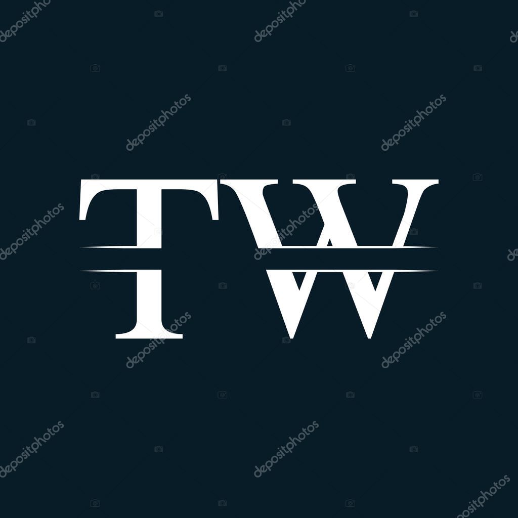 Initial Letter TW Logo Design Vector Template. Linked Typography TW Letter Logo Design