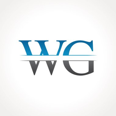 İlk Wg Harfi Bağlı Logo. Yaratıcı Harf Wg Logo Tasarım Vektör Şablonu