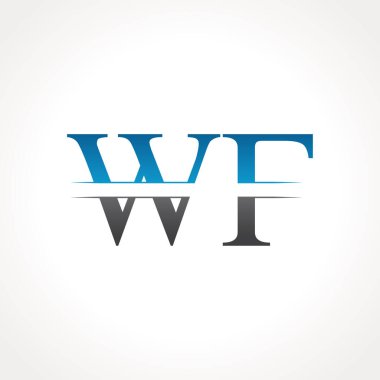 İlk Wf Harfi Bağlı Logo. Yaratıcı Harf Wf Logo Tasarım Vektör Şablonu