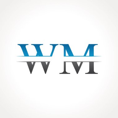 Initial WM Letter Linked Logo. Creative Letter WM Logo Design Vector Template clipart