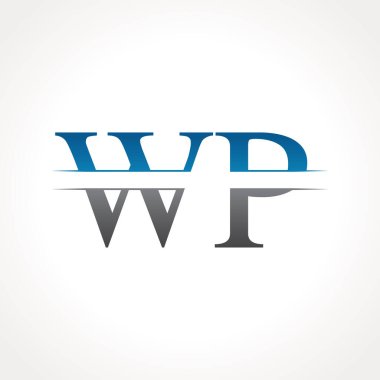 İlk Wp Harfi Bağlı Logo. Yaratıcı Harf Wp Logo Tasarım Vektörü Şablonu