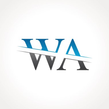 Baş harfler birbirine bağlı logo. Yaratıcı Harf Wa Logo Tasarım Vektörü Şablonu