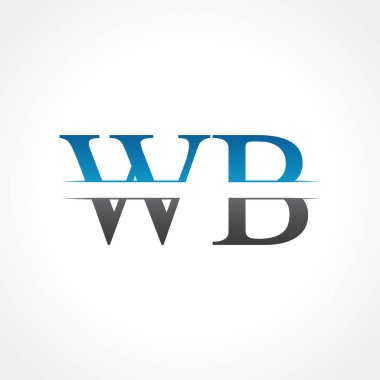 Baş harfler birbirine bağlanmış logo. Yaratıcı Harf Wb Logo Tasarım Vektör Şablonu