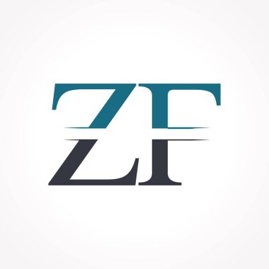 Baş Zf Logo Tasarım Vektör Şablonu. Yaratıcı Harf Zf İş Logo Vektörü İllüstrasyonu