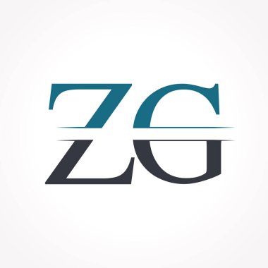 İlk Zg Logo Tasarım Vektör Şablonu. Yaratıcı Harf Zg İş Logo Vektörü İllüstrasyonu