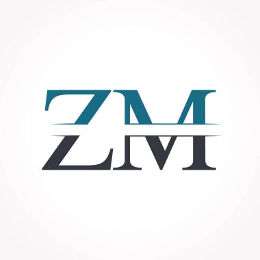 Baş Zm Logo Tasarım Vektör Şablonu. Creative Letter Zm Business Logo Vektörü İllüstrasyonu