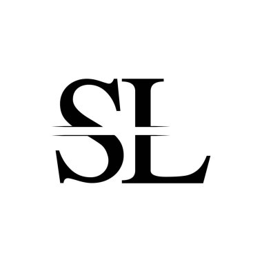 İlk Harf Sl Logo Tasarım Vektör Şablonu. Sl Harf Logosu Tasarımı
