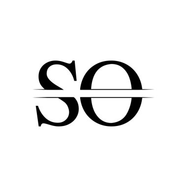 İlk Harf So Logo Tasarım Vektör Şablonu. Harf Logosu Tasarımı