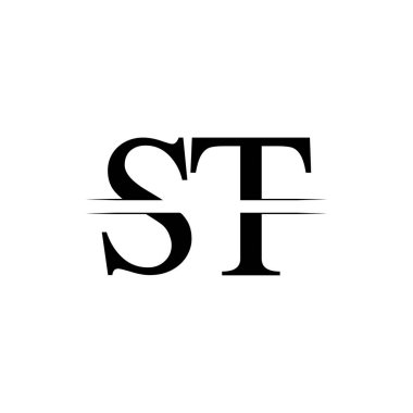 İlk Harf St Logo Tasarım Vektör Şablonu. St Letter Logo Tasarımı
