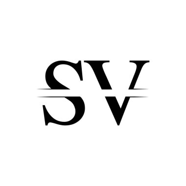 İlk Harf Sv Logo Tasarım Vektör Şablonu. Sv Harf Logo Tasarımı
