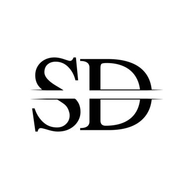 İlk Harf Sd Logo Tasarım Vektör Şablonu. Sd Harf Logosu Tasarımı
