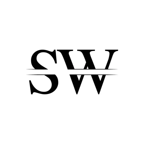 初始字母Sw标志设计向量模板 Sw字母标志设计 — 图库矢量图片