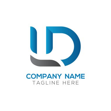 LD baş harfi İş Logosu Tasarım Şablonu. Soyut Harf LD logo Tasarımı