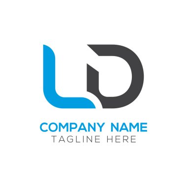 LD baş harfi İş Logosu Tasarım Şablonu. Soyut Harf LD logo Tasarımı