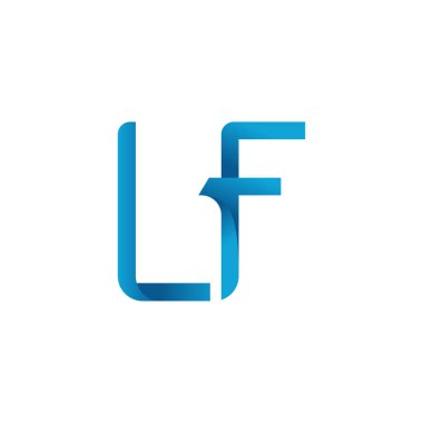 İlk LF harfi İş Logosu Tasarım Şablonu. Soyut Harf LF logo tasarımı