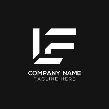 İlk LF harfi İş Logosu Tasarım Şablonu. Soyut Harf LF logo tasarımı