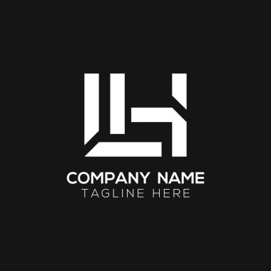 İlk LH harfi İş Logosu Tasarım Şablonu. Soyut Harf LH logosu Tasarımı
