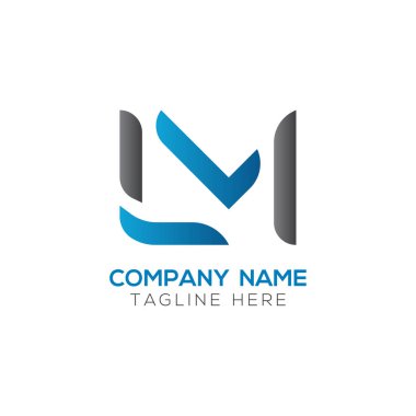 İlk LM harfi İş Logosu Tasarım Şablonu. Soyut Harf LM logo tasarımı