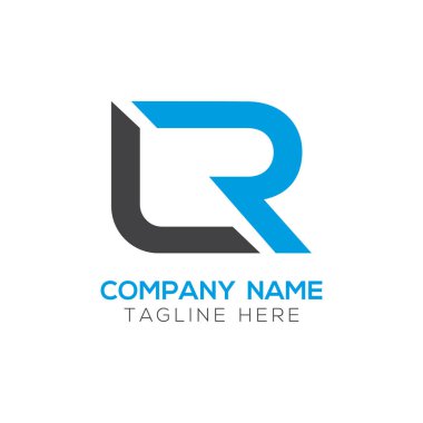 İlk LR harfi İş Logosu Tasarım Şablonu. Soyut Harf LR logo tasarımı