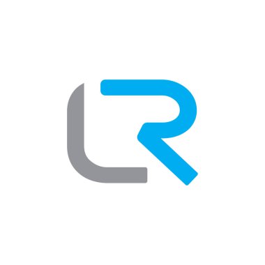 İlk LR harfi İş Logosu Tasarım Şablonu. Soyut Harf LR logo tasarımı