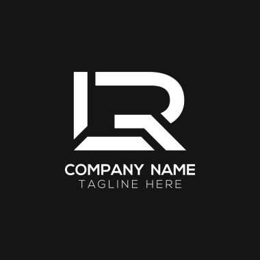 İlk LR harfi İş Logosu Tasarım Şablonu. Soyut Harf LR logo tasarımı