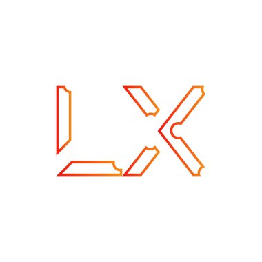 İlk LX harfi İş Logosu Tasarım Şablonu. Soyut Harf LX logo Tasarımı
