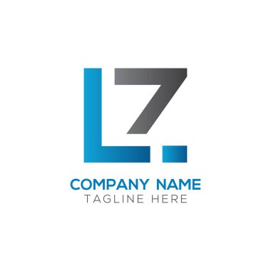 İlk LZ harfi İş Logosu Tasarım Şablonu. Soyut Harf LZ logo Tasarımı