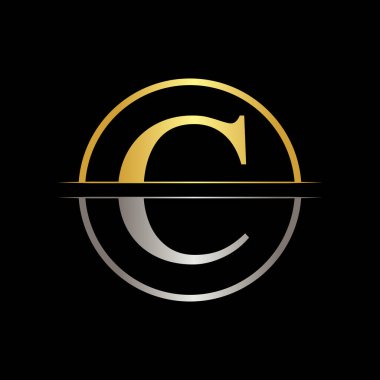 C Harfi Logo Tasarım İşletme Şablonu. Yaratıcı Soyut Harf C Logo Vektörü