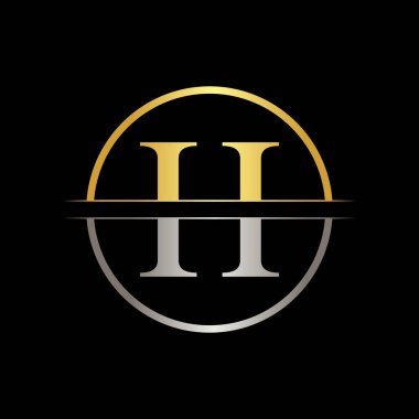 H harfinin baş harfi logo tasarımı iş vektörü şablonu. Yaratıcı Soyut Harf H Logo Vektörü