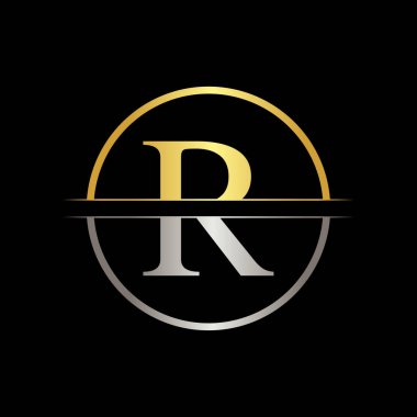 İlk Harf R Logosu Tasarım İşletme Şablonu. Yaratıcı Soyut Harf R Logo Vektörü