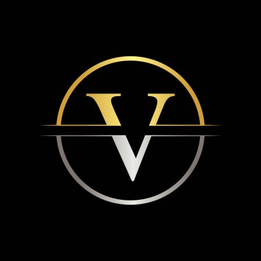 İlk Harf V Logo Tasarım İşletme Şablonu. Yaratıcı Soyut Harf V Logo Vektörü