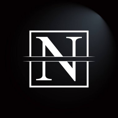 İlk Kare Harf N Logo Tasarım İş Şablonu. Yaratıcı Harf N Logo Vektörü