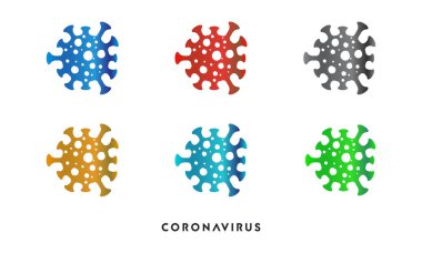 Coronavirus hastalığı (COVID-19) Logo Tasarımı. 2019 Roman Coronavirus Logo Tasarım Vektörü Şablonu.