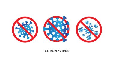 Coronavirus hastalığı (COVID-19) Logo Tasarımı. 2019 Roman Coronavirus Logo Tasarım Vektörü Şablonu.