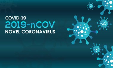 Coronavirus hastalığı (COVID-19) Vektör İllüstrasyonu. 2019-nCov / 2019 Roman Coronavirus Logosu, arkaplan tasarımı Vektör Şablonu