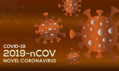 Coronavirus hastalığı (COVID-19) Vektör İllüstrasyonu. 2019-nCov / 2019 Roman Coronavirus Logosu, arkaplan tasarımı Vektör Şablonu