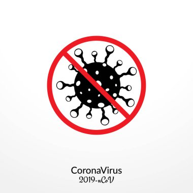 Coronavirus hastalığı (COVID-19) Simge Vektörü İllüstrasyonu. 2019-nCov / Roman Coronavirus Logo Tasarım Vektörü Şablonu