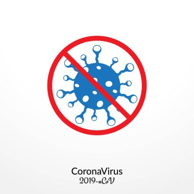 Coronavirus hastalığı (COVID-19) Simge Vektörü İllüstrasyonu. 2019-nCov / Roman Coronavirus Logo Tasarım Vektörü Şablonu