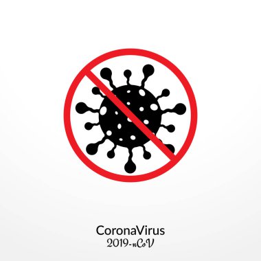 Coronavirus hastalığı (COVID-19) Simge Vektörü İllüstrasyonu. 2019-nCov / Roman Coronavirus Logo Tasarım Vektörü Şablonu