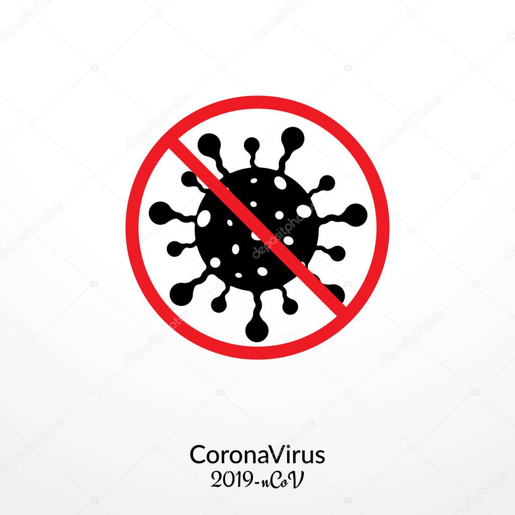 Coronavirus disease (COVID-19) Icon Vector Illustration. 2019-nCov / Novel Coronavirus Logo Design Vector Template