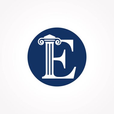 Modern Çember Vektör Şablonlu Avukat ve E harfi logosu. Hukuk Mektup E Logo Tasarımı