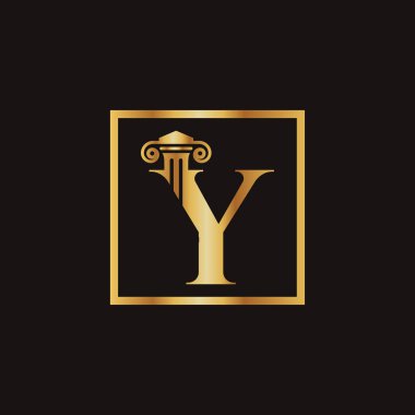 Yaratıcı Modern Dikdörtgen Vektör Şablonu ile Avukat ve Hukuk Mektubu Y logosu. Hukuk İşletmeleri Harfi Y Logo Tasarımı