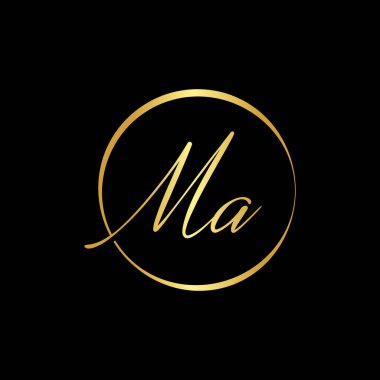 İlk MA harfi logo vektör şablonu. Soyut Harf MA logo tasarımı. Minimalist Bağlı Mektup Moda İş Logosu Tasarım Vektörü Şablonu.