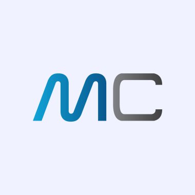İlk MC harfi Logo vektör şablonu. Soyut Harf MC logosu tasarımı. Minimalist Bağlı Mektup Moda İş Logosu Tasarım Vektörü Şablonu.