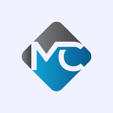 İlk MC harfi Logo vektör şablonu. Soyut Harf MC logosu tasarımı. Minimalist Bağlı Mektup Moda İş Logosu Tasarım Vektörü Şablonu.