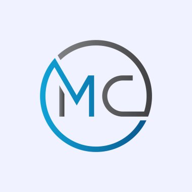 İlk MC harfi Logo vektör şablonu. Soyut Harf MC logosu tasarımı. Minimalist Bağlı Mektup Moda İş Logosu Tasarım Vektörü Şablonu.