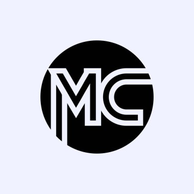 İlk MC harfi Logo vektör şablonu. Soyut Harf MC logosu tasarımı. Minimalist Bağlı Mektup Moda İş Logosu Tasarım Vektörü Şablonu.