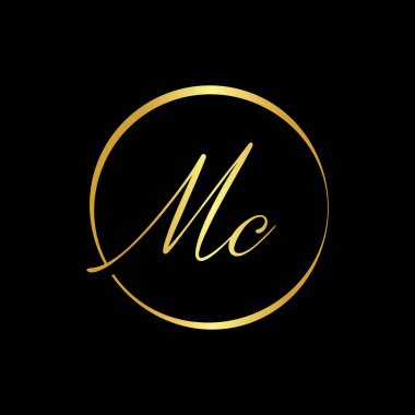 İlk MC harfi Logo vektör şablonu. Soyut Harf MC logosu tasarımı. Minimalist Bağlı Mektup Moda İş Logosu Tasarım Vektörü Şablonu.