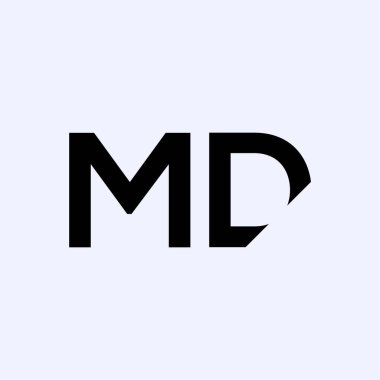 İlk MD harfi logo vektör şablonu. Soyut Harf MD logo Tasarımı. Minimalist Bağlı Mektup Moda İş Logosu Tasarım Vektörü Şablonu.