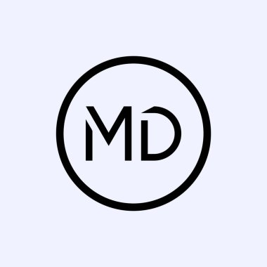 İlk MD harfi logo vektör şablonu. Soyut Harf MD logo Tasarımı. Minimalist Bağlı Mektup Moda İş Logosu Tasarım Vektörü Şablonu.